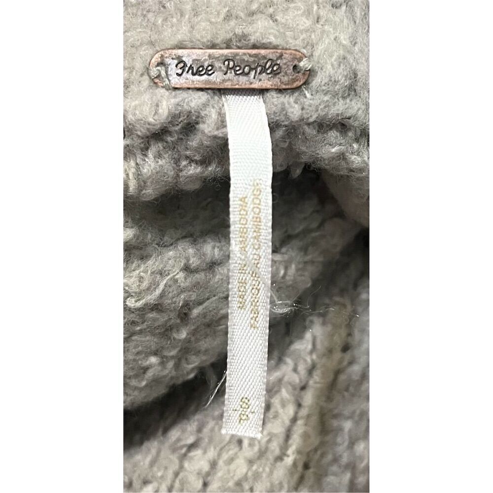 Free People Wool Blend Teddy Sweater Oversized Beige Pullover S Cozy Outdoor - Picture 15 of 16